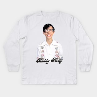 Buddy Holly - Retro Humor Design Kids Long Sleeve T-Shirt